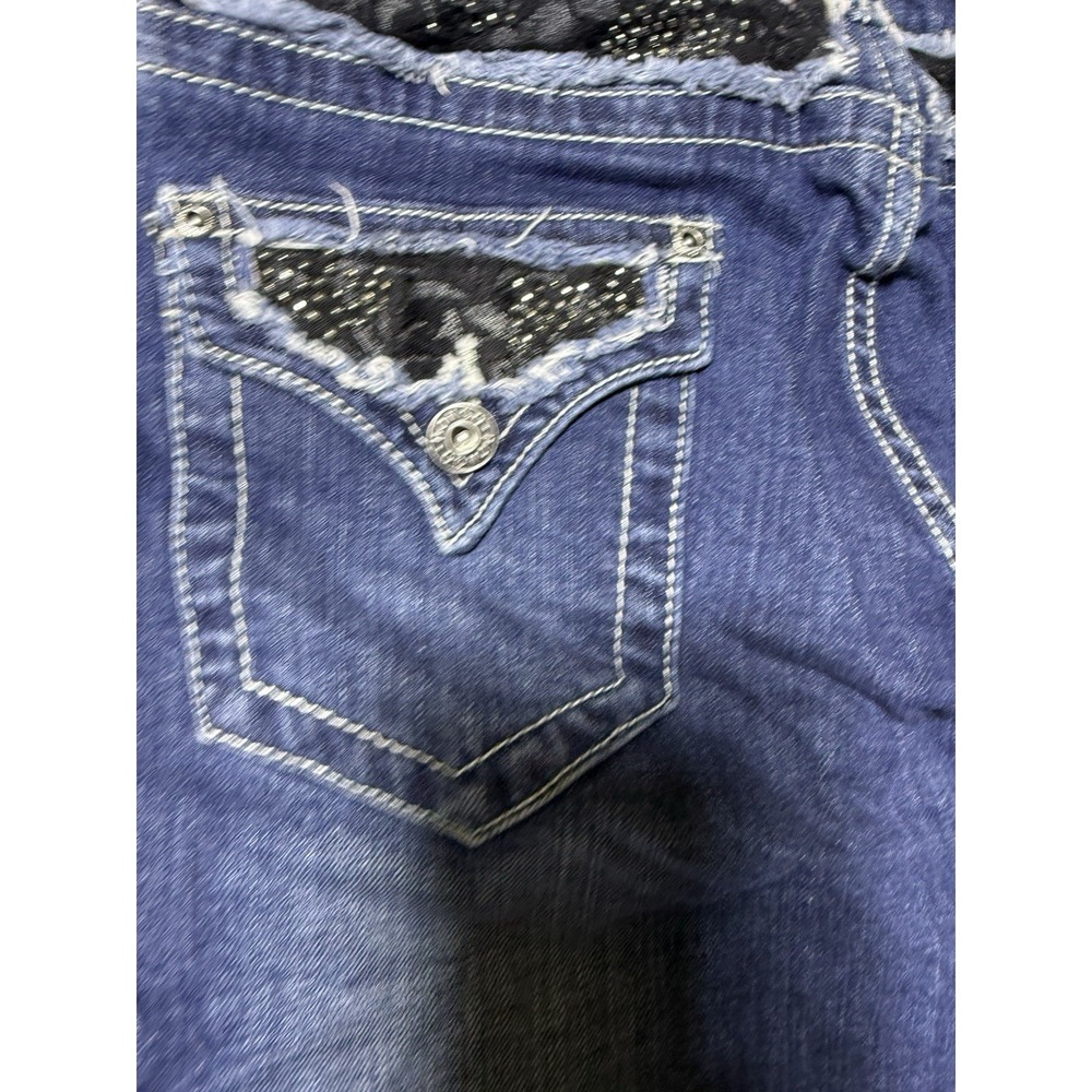 BONGO Womens Size 7 Bootcut Jeans Blue Stretch Denim Embellished Pocket Y2K - Picture 13 of 13